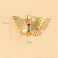 Ciondolo a farfalla dorato con pietre preziose colorate e misure di 1,7x2,6 cm - Stile E-Gemme Blu Viola Rosse (1.7x2.6cm)