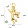 Golden micro-pave flying angel pendant with sparkling crystals and size markings - Angel / Gold