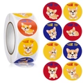 Rouleau d'autocollants Thank You chien corgi pour emballage alimentaire et boulangerie - Style 5-Corgi de dessin animé