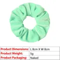 Mint green sponge flower hair scrunchie with soft textured elastic fabric, size 8x8cm - 8cm Metallic / Green