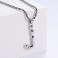 Detailed view of silver letter J pendant with fluid 3D texture on a square box chain - Letter J (Pendant Only)