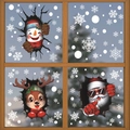 Adesivi natalizi per finestre con Babbo Natale, renna e pupazzo di neve effetto 3D - Set di 3 Completo Babbo Natale + Pupazzo di Neve + Renna
