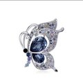 Eleganter Schmetterlingsbrosche mit tiefblauen Kristallen und bunten Strasssteinen - Blauer Schmetterling