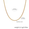 Golden stainless steel fine link chain necklace with 42cm length and 5cm extender - Gold Minimalist Chain / 40+5cm