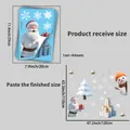 Size guide for Christmas snowman stickers set showing four sheets and assembly dimensions - JDT-X41 Christmas Style