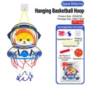 Adjustable kids indoor basketball hoop set featuring cute Shiba Inu astronaut design - [OPP Bag] Space Shiba Inu - Hanging Basketball Board