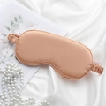 Champagne silk sleep mask with elastic strap shown with pearls and satin fabric - With Paper Card Single OPP Bag / Champagne Eye Mask