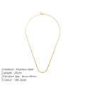 Minimalistische Halskette aus 18K vergoldetem Edelstahl, 55cm lange Basiskette - 55cm / 18K Gold