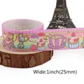 Pastel rainbow gradient grosgrain ribbon with dessert and cartoon animal patterns - Cartoon Dessert Pattern (7)
