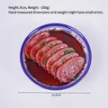 Modelo de comida de cerdo estofado realista 1:1 con cebolletas en un plato de 12,6 cm - Salchicha De Jamón