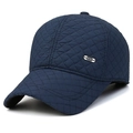 Berretto da baseball trapuntato blu scuro con fodera in pile e protezione orecchie - Regolabile / Stile Baseball Blu
