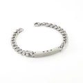 Pulsera cubana tricolor de acero inoxidable con placa de identificación de corazón calado - Color Acero