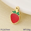 Ciondolo a fragola dorata con smalto rosso e verde per creazioni di gioielli fai da te - Stile Fragola Rossa Piccola (KLJ9615-ZLA)