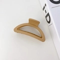 Matte khaki resin hair claw clip in a minimalist semi-circle design for hair styling - Semi-Circle Style / 9cm / Light Brown