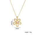 Collier fleur dorée avec zircons blancs pesant 3,8g pour femme style élégant - Fleur à Cinq Pétales avec Zircon / Or