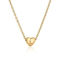 Detailed macro view of 18K gold stainless steel heart pendant with engraved letter L - Heart Initial L Style (L)