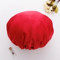 Adjustable bright red satin sleep cap with elastic band for hair protection and care - Double Layer Bright Red