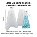 Large pine tree candle mold made of flexible white silicone for Christmas DIY projects - Large Weeping Pine-Clamshell / White Semi-Transparent