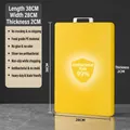 Thickened yellow PE plastic cutting board with stainless steel handle, 38x28x2cm size - 38*28*2cm / Yellow