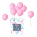 Rosa It's a GIRL Ballon Set mit blau-rosa Girl or Boy Überraschungsbox zur Party - Boy or Girl Zickzack-Stil (inkl. 3 blaue 3 rosa Ballons)