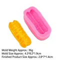 Pink silicone mold for fried dough stick snacks with dimension details and sample - 3# Small Thin Fried Dough Stick B160 Pink / Pink