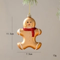 Christmas gingerbread man ornament with red scarf and matte gold finish, 11.5cm height - Gingerbread Man