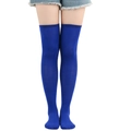 Thigh high royal blue knitted stockings for women over knee socks for stylish leg wear - One Size / Pure Royal Blue