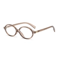 Vintage oval translucent brown frames with gold rivets and anti-blue light lenses - Transparent Tea Frame Anti Blue Light C8