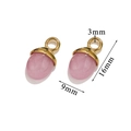 Roze eivormige edelsteen hanger met gouden sluiting van 16mm bij 9mm grootte - Rozenkwarts