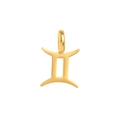 Pendente segno zodiacale Gemelli in acciaio al titanio con finitura dorata e design moderno - Gemelli - Oro