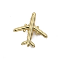 Polished golden airplane enamel brooch pin for doctors and nurses in aircraft shape - Gold Airplane