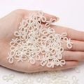Miniature white bow-shaped imitation pearl resin charms for DIY handmade crafts - Off-white