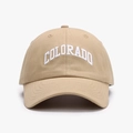 Casquette de baseball en coton kaki classique avec broderie COLORADO blanche - Réglable / Kaki