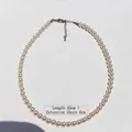 Elegant 42cm white round pearl necklace with a 6cm silver extender and lobster clasp - 6mm Necklace