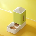 Automatic pet gravity feeder with grass green barrel and clear food level window - Feeder / Tundra Green