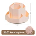 Pink rotating stationery organizer with large capacity compartments and 360-degree base - Rotating Style / Pink
