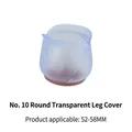 Transparent round silicone furniture leg protector for 52-58mm chairs with felt pad - Round Style (#10)