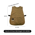 Waterproof khaki art apron for kids aged 10, featuring tool style pockets and buckles - 10-Year-Old Style Vest Apron - Khaki (Height 120-140cm)