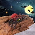 Realistic red and black toy spider miniature for Halloween house resin decoration - Style J Red Black Spider