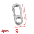 Polished silver stainless steel number lobster clasps set of 4 for DIY jewelry making - Steel 9