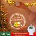 Christmas LED light with Santa illustration, battery operated and gift box included - Painted Gift Box