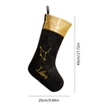 Black Libra zodiac Christmas stocking with gold sequins and constellation embroidery - Libra