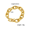 Gold 12mm OT Clasp Thick Chain (12mmOT扣手链-G)