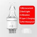 Applicateur de cuir chevelu électrique 3ml avec thérapie par lumière rouge et massage - Électrique Lumière Rouge EMS Vibration / Blanc Élégant