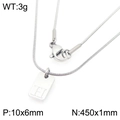 Zilveren vierkante gegraveerde letter H ketting met slangenketting en kreeftsluiting - Zilveren Letter H (KN293408-Z)