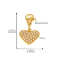 Pendentif cœur doré avec incrustation de zircon 5A et fermoir mousqueton en acier - Pendentif Coeur en Zircon Or (D243)