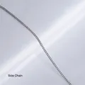 Polished silver curb chain necklace made of stainless steel on white fabric - Curb Chain 40+5cm-Steel Color