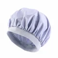 Elastic wide-band waterproof shower cap in light purple for hair care and sleeping - One Size / Gray