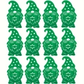 Lot de 12 porte-couverts gnomes en feutre vert avec motifs étoiles pour Noël - Lot de 12 / Vert
