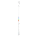 Rainbow crystal suncatcher with silver metal paw print pendant and faceted glass prism - Style 6 - 63mm Pointed Bead